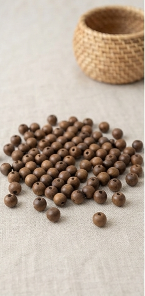 Matte Satin Round Wood Beads, Natural Brown Wooden Spacer Beads for Jewelry Making 8mm